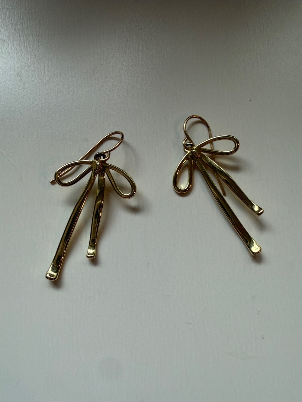 Francesca's Collections Gold Bow Drop Earrings
